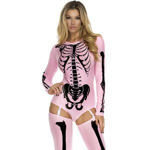 Pink Skeleton Print Jumpsuit